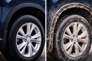 Salt damage close-up comparison