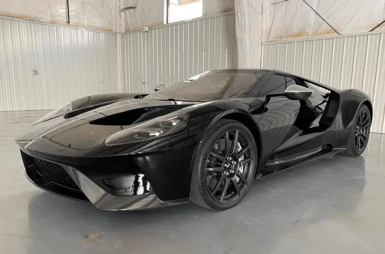 a black ford GT without water spots